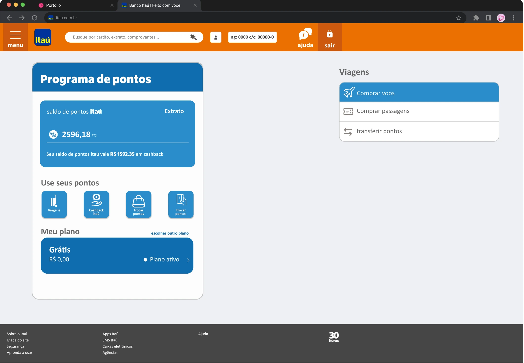 Programa de pontos · Desktop