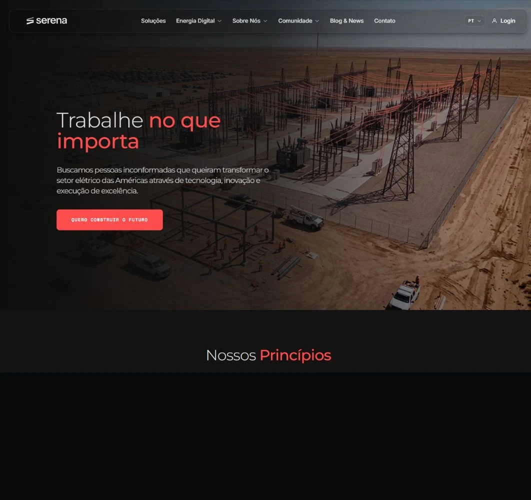 Carreiras / captura da interface em 16/10/2026