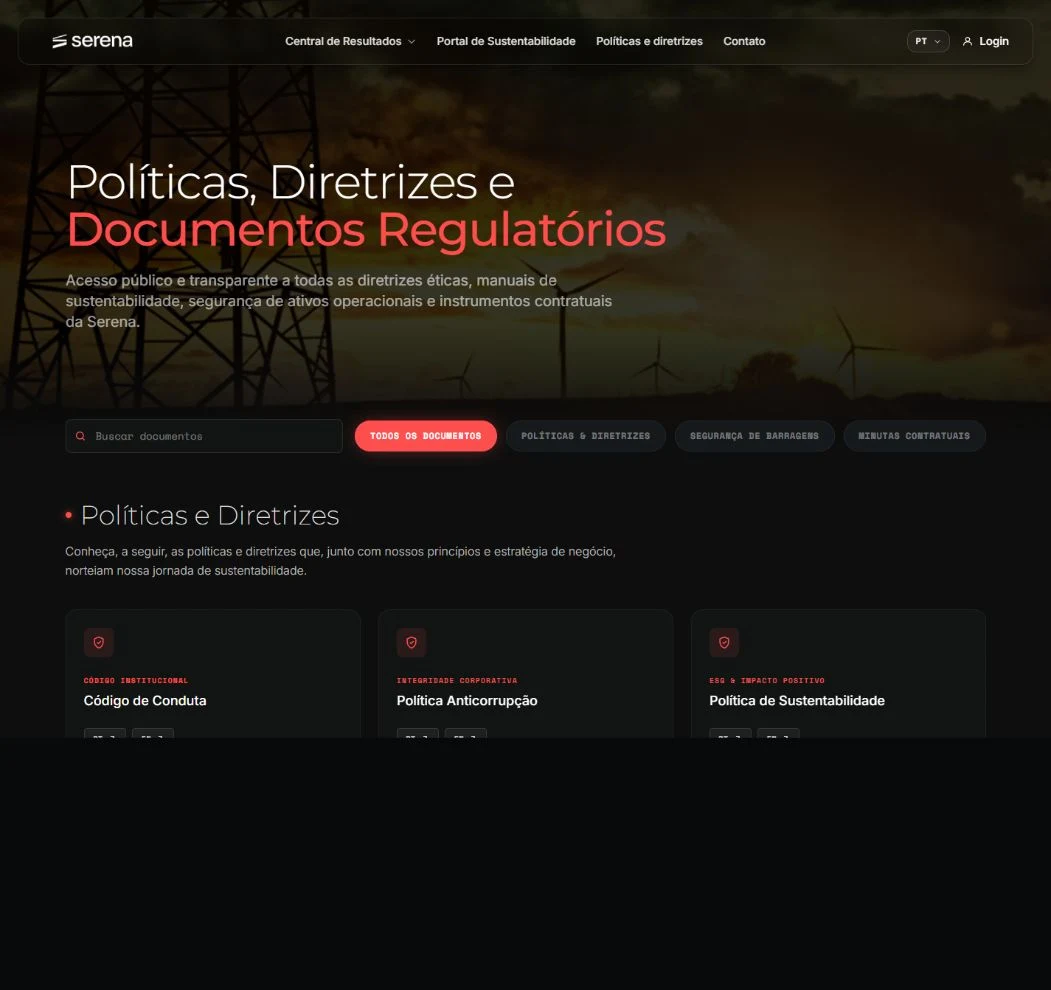 Políticas e Diretrizes / captura da interface em 16/10/2026